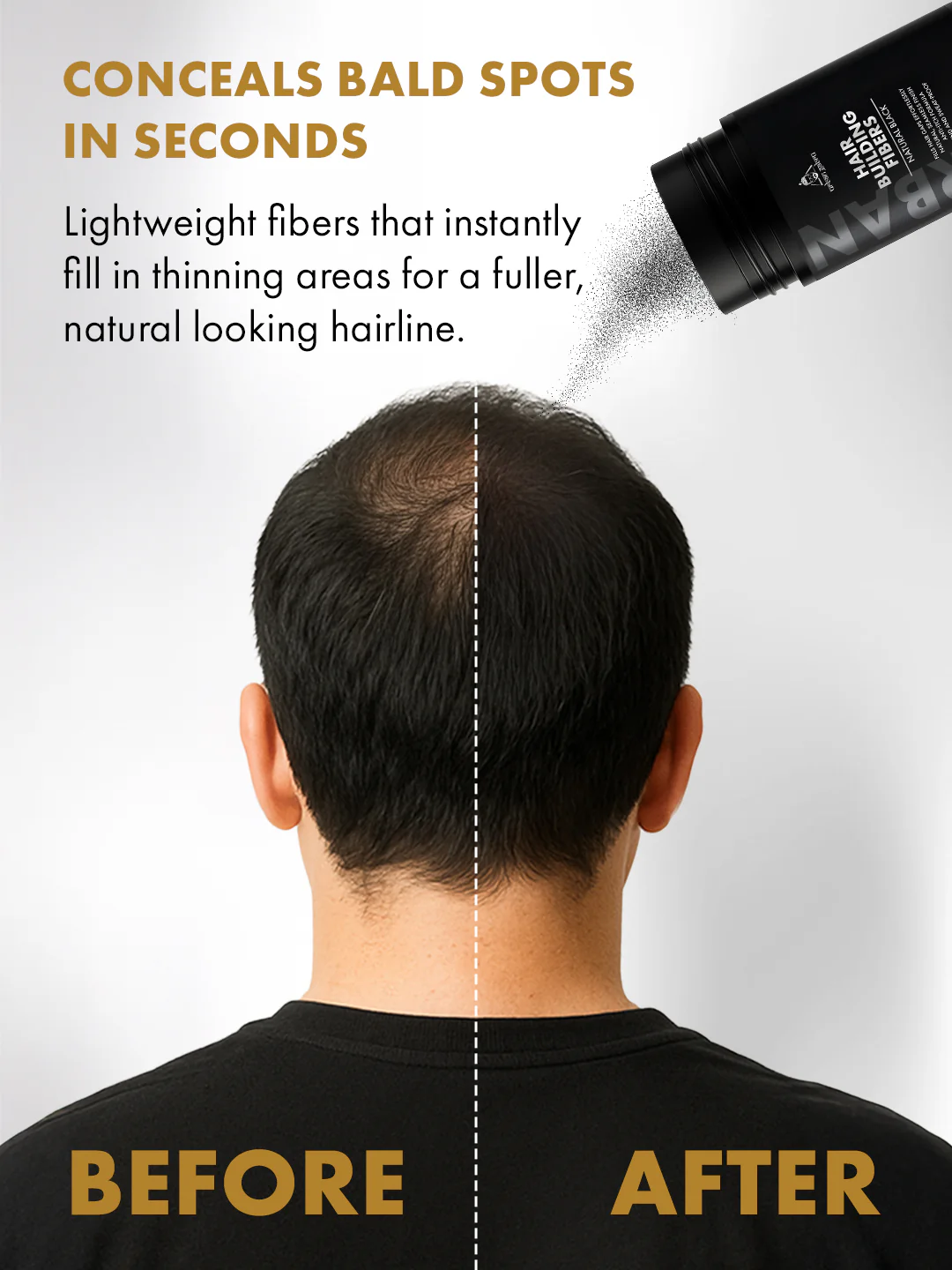 Urbangabru Hair Building Fibers (Natural Black) 12gm - Image 2