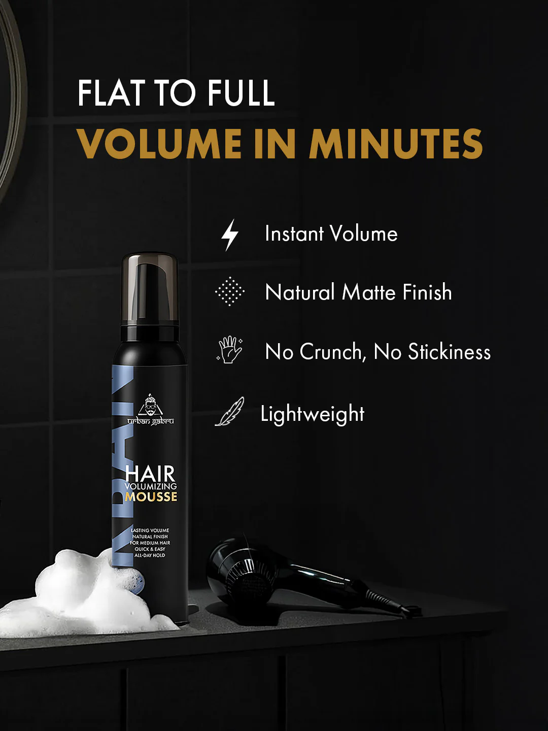 Urbangabru Hair Volumizing Mousse 200ml - Image 4