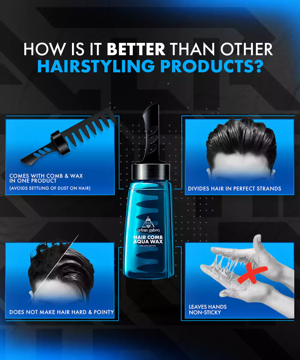 Urbangabru Hair Comb Aqua Wax Blue 260ml - Image 4